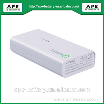 Built-in Qualcomm Quick Charge 2.0 small volume protable power bank MP5200Q